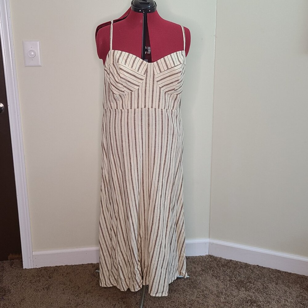 ELOQUII stripe linen dress